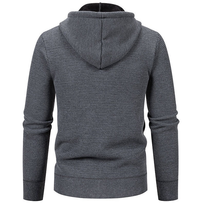 Herr modern hoodie med strukturerad yta och mjukt foder Mirla-Eva Jonsson