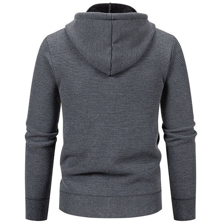 Herr modern hoodie med strukturerad yta och mjukt foder Mirla-Eva Jonsson