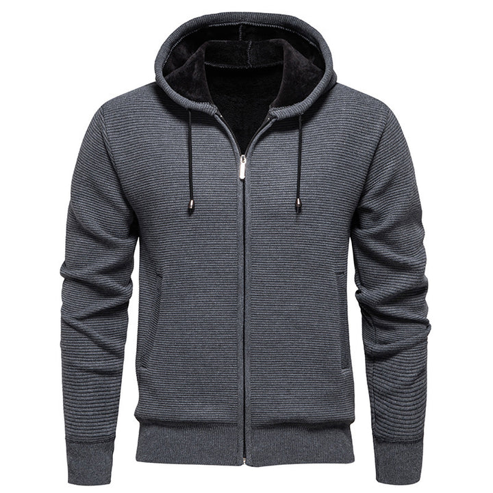 Herr modern hoodie med strukturerad yta och mjukt foder Mirla-Eva Jonsson