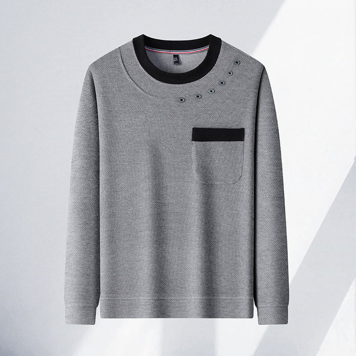 Herr modern sweatshirt med unika detaljaccent och praktisk bröstficka Eva Jonsson-Eva Jonsson