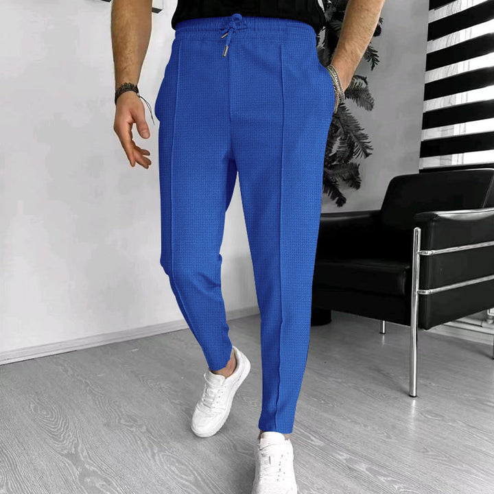 Herr moderna casual-byxor med elegant design och elastisk midja Mirla-Eva Jonsson