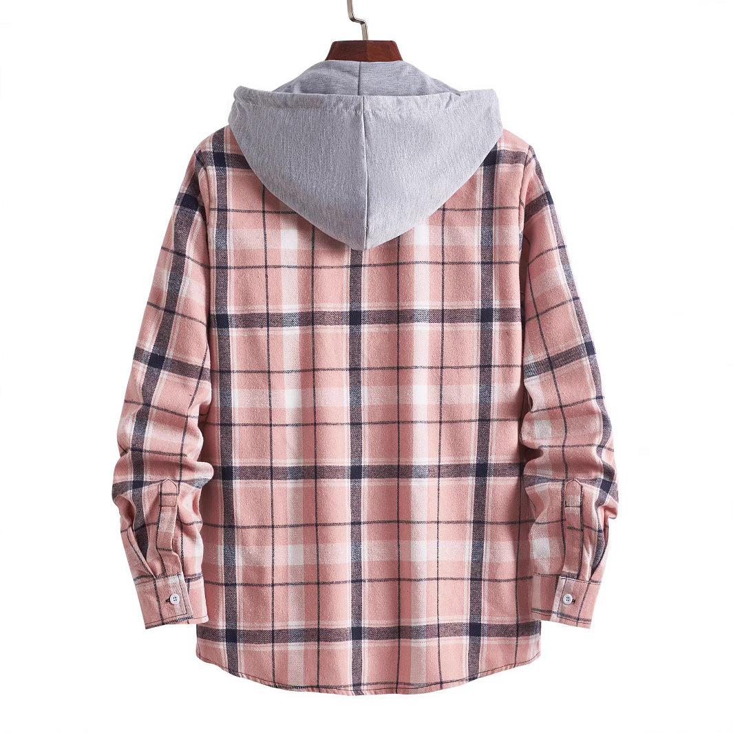 Herr overshirt med huva i modern rutdesign Mirla-Eva Jonsson