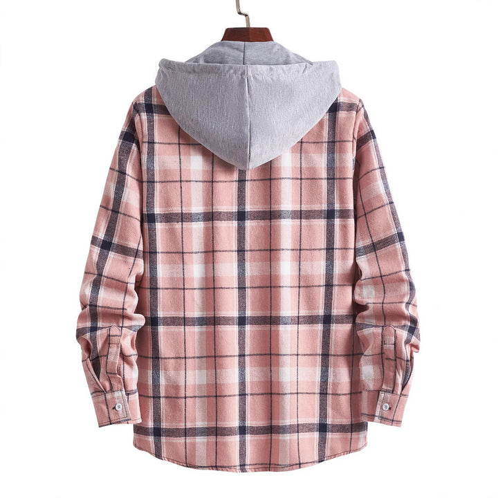 Herr overshirt med huva i modern rutdesign Mirla-Eva Jonsson