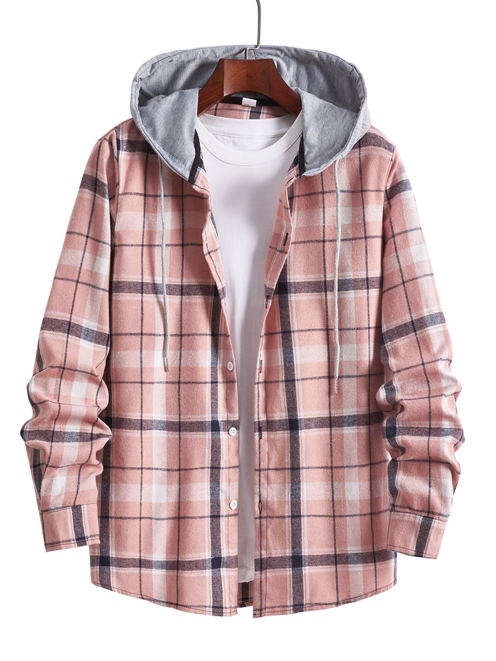 Herr overshirt med huva i modern rutdesign Mirla-Eva Jonsson