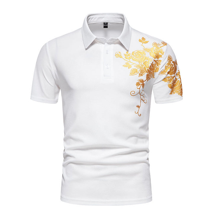 Herr polo skjorta med floral applikation Mirla-Eva Jonsson