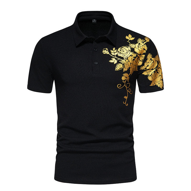 Herr polo skjorta med floral applikation Mirla-Eva Jonsson