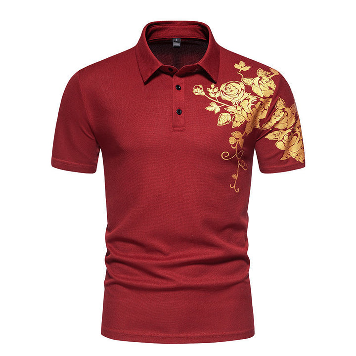 Herr polo skjorta med floral applikation Mirla-Eva Jonsson