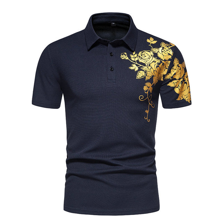 Herr polo skjorta med floral applikation Mirla-Eva Jonsson