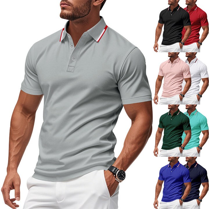 Herr polo skjorta med modern krage och kontrast detaljer Eva Jonsson-Eva Jonsson