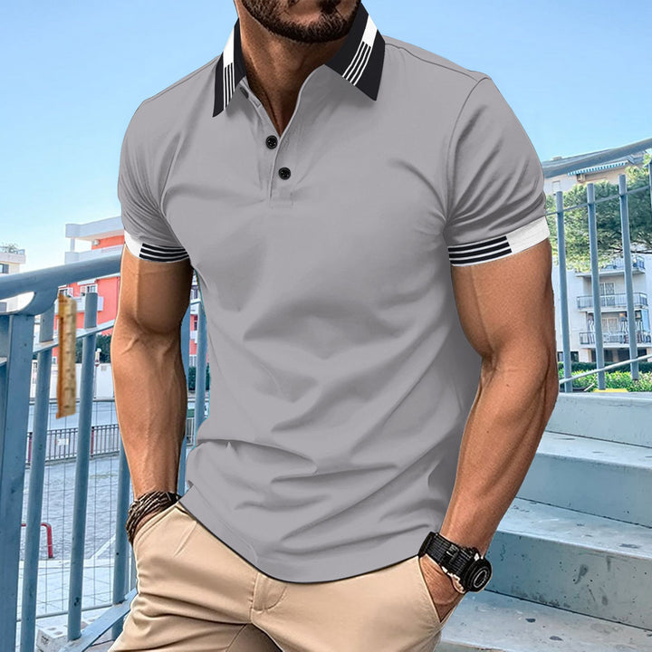 Herr polo skjorta med moderna randiga accenter Mirla-Eva Jonsson