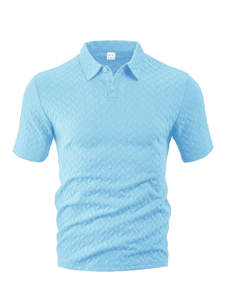 Herr polo skjorta med strukturerad design Mirla-Eva Jonsson