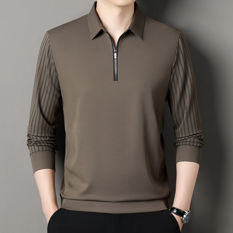 Herr polo tröja med dubbel ståkrage och andningsbara insatser Eva Jonsson-Eva Jonsson