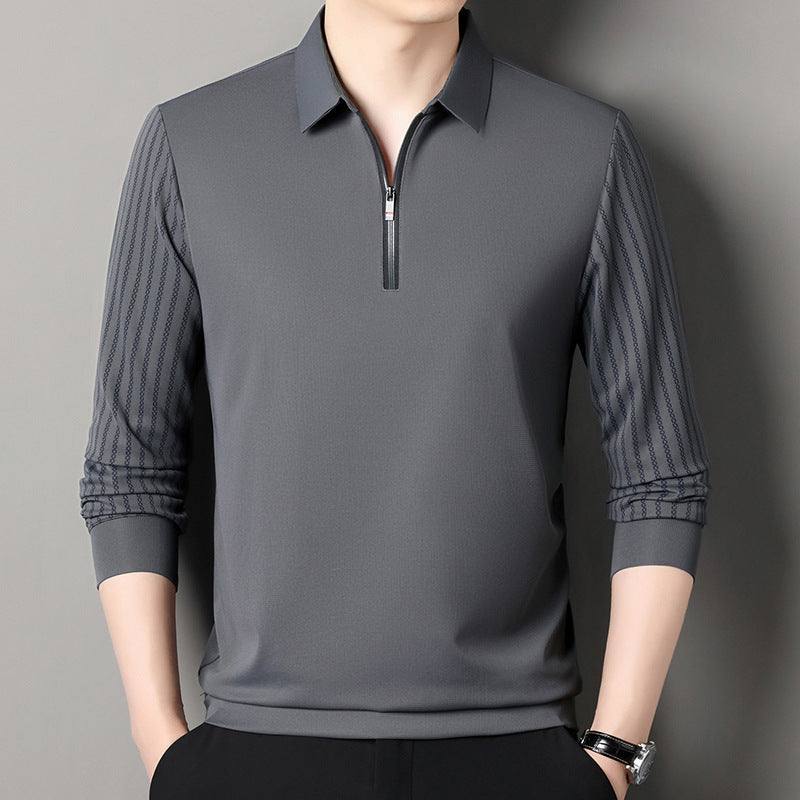 Herr polo tröja med dubbel ståkrage och andningsbara insatser Eva Jonsson-Eva Jonsson