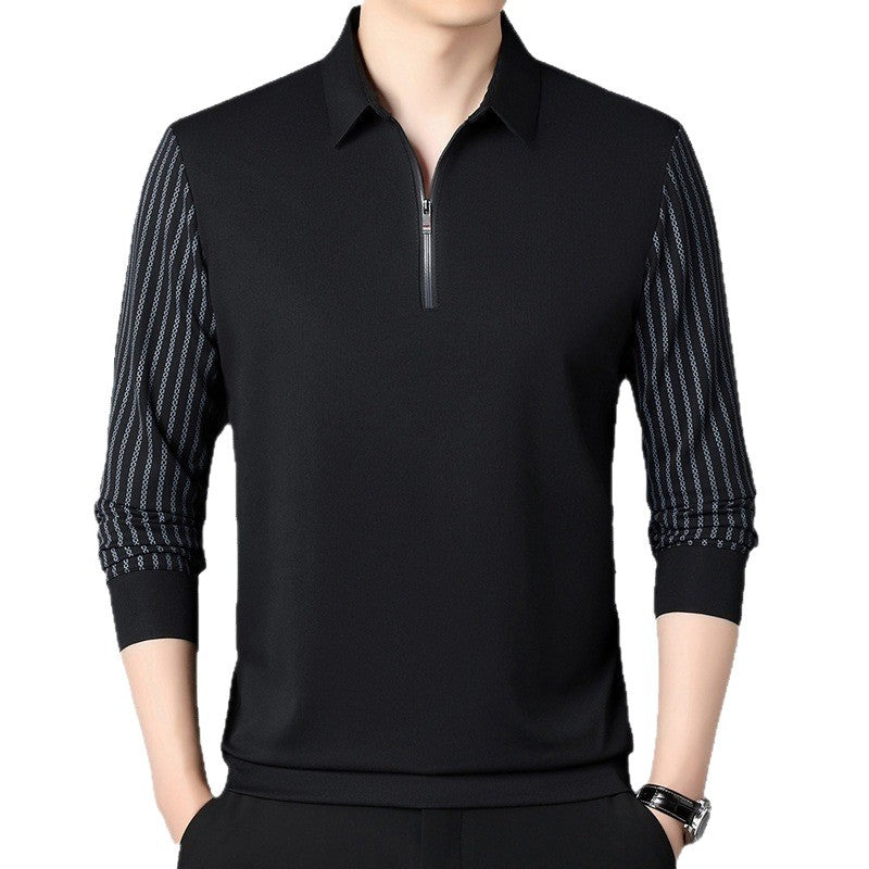 Herr polo tröja med dubbel ståkrage och andningsbara insatser Eva Jonsson-Eva Jonsson