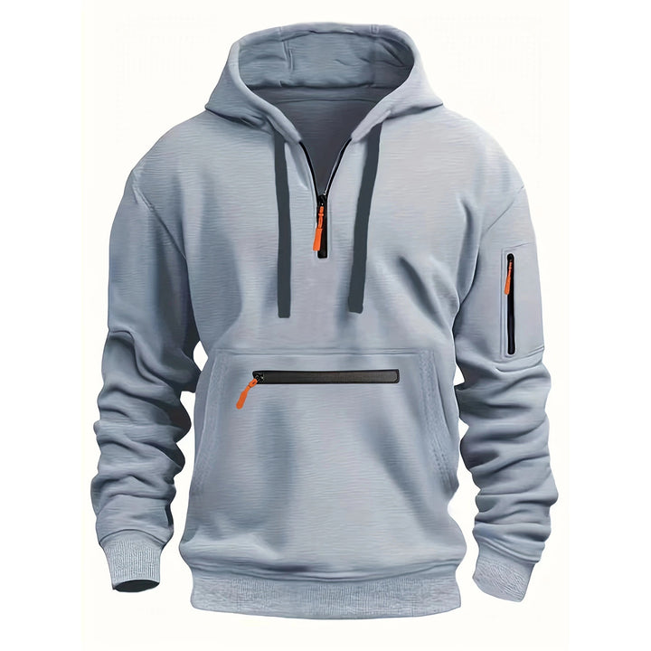 Herr praktisk zip-hoodie med reflekterande detaljer och olika fickor Mirla-Eva Jonsson