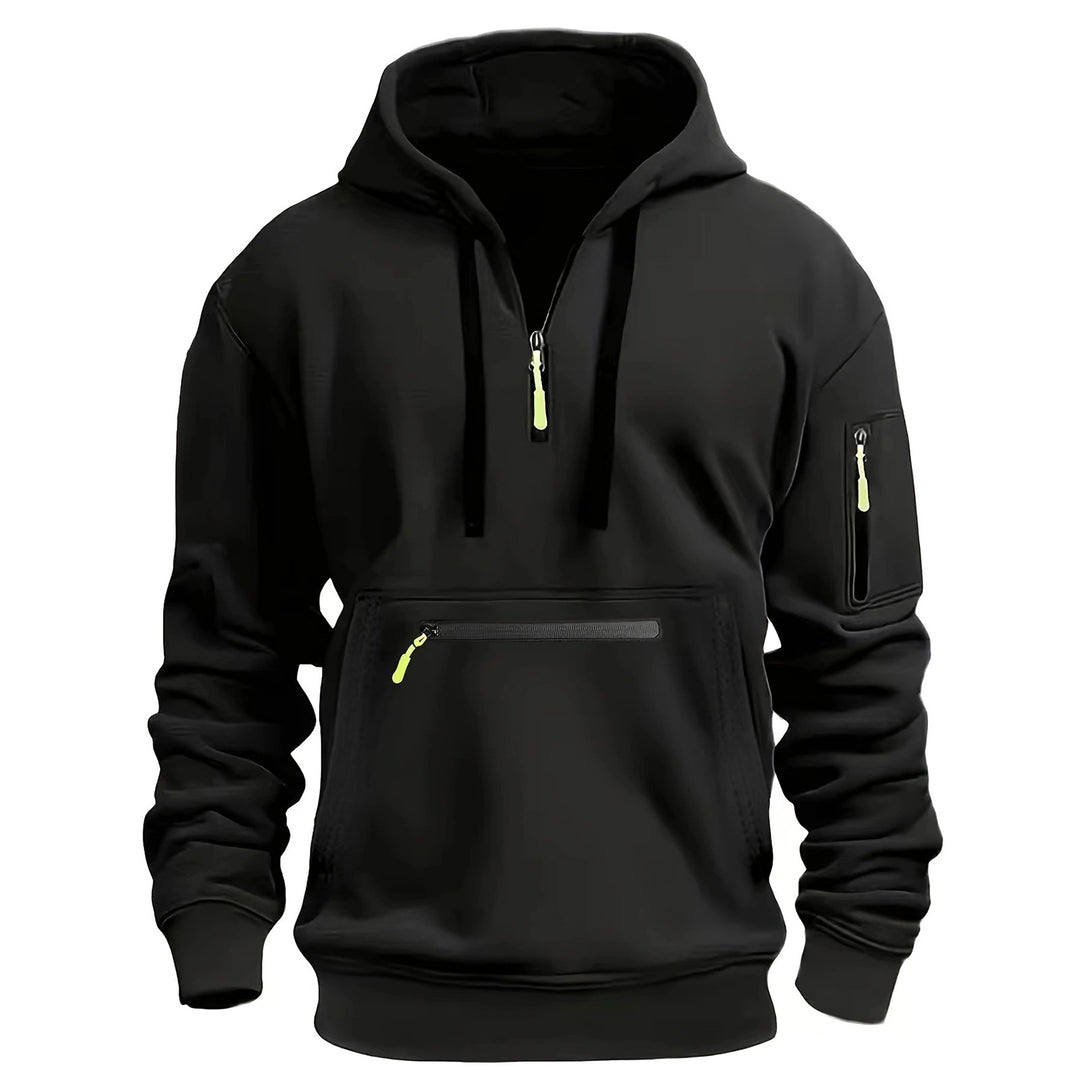 Herr praktisk zip-hoodie med reflekterande detaljer och olika fickor Mirla-Eva Jonsson