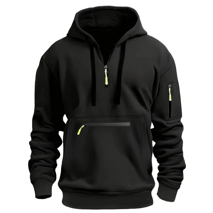 Herr praktisk zip-hoodie med reflekterande detaljer och olika fickor Mirla-Eva Jonsson