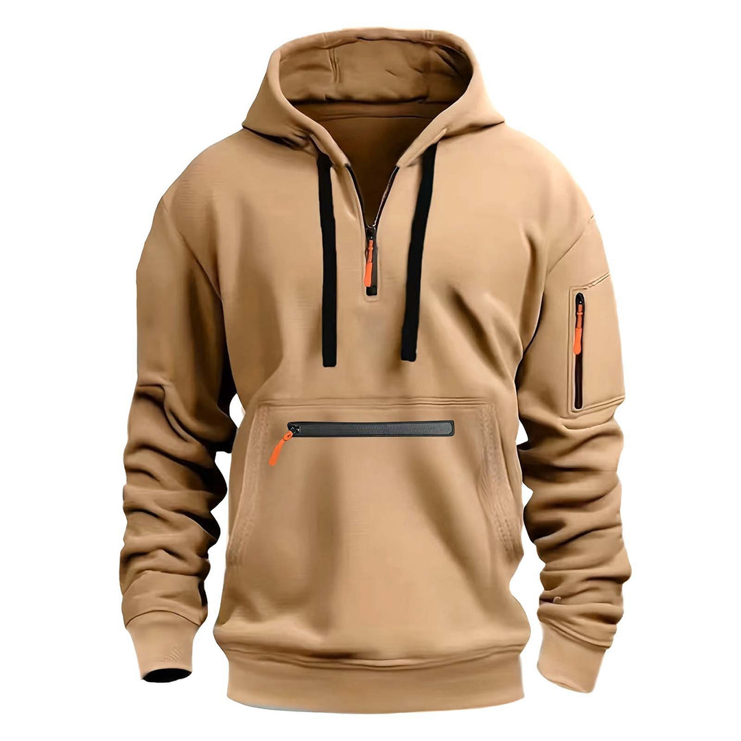 Herr praktisk zip-hoodie med reflekterande detaljer och olika fickor Mirla-Eva Jonsson