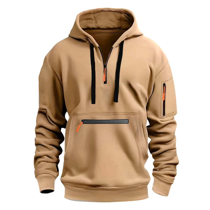 Herr praktisk zip-hoodie med reflekterande detaljer och olika fickor Mirla-Eva Jonsson
