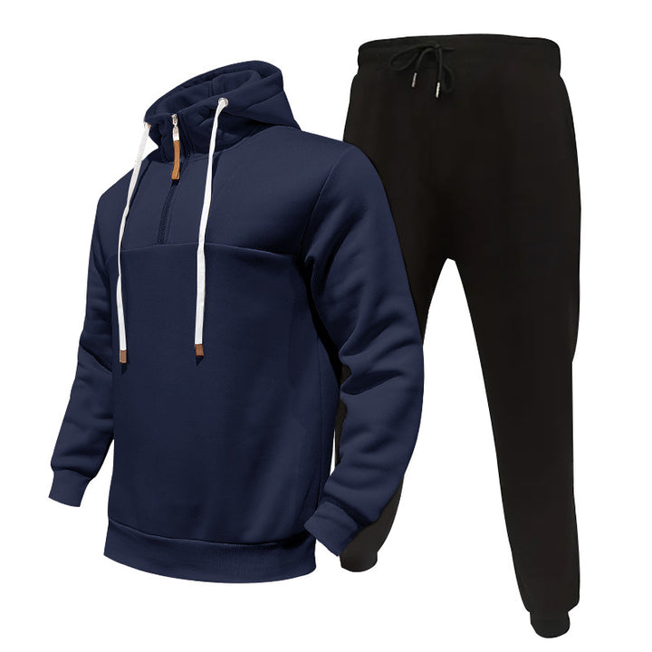 Herr sportig hoodie med funktionella fickor och elastisk linning Mirla-Eva Jonsson