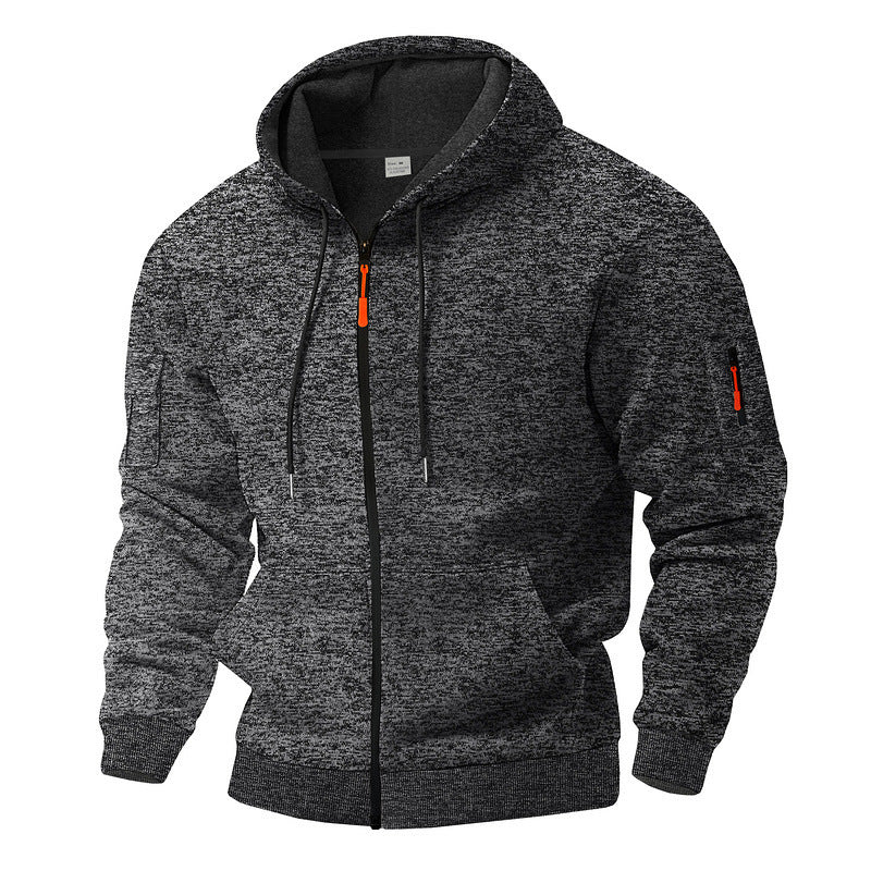 Herr sportig hoodie med genomgående dragkedja och praktiska fickor Mirla-Eva Jonsson