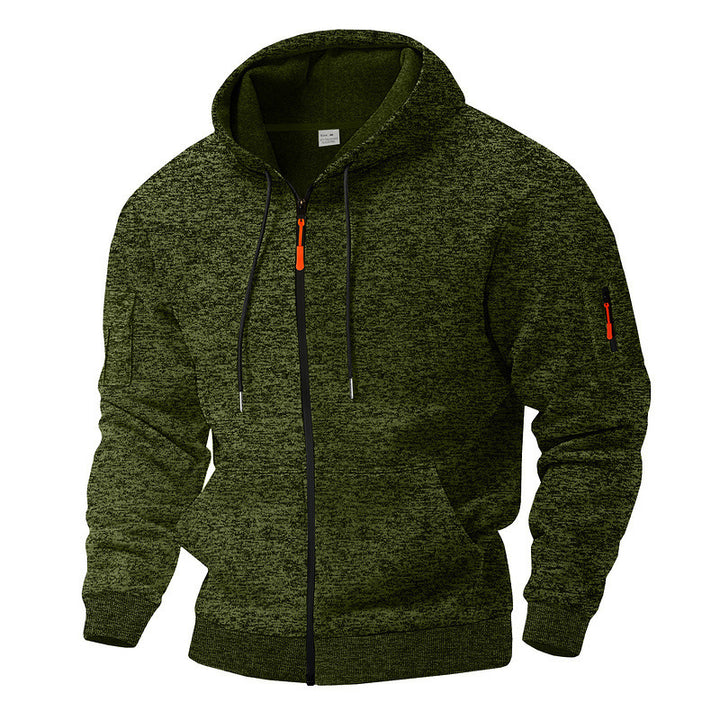 Herr sportig hoodie med genomgående dragkedja och praktiska fickor Mirla-Eva Jonsson