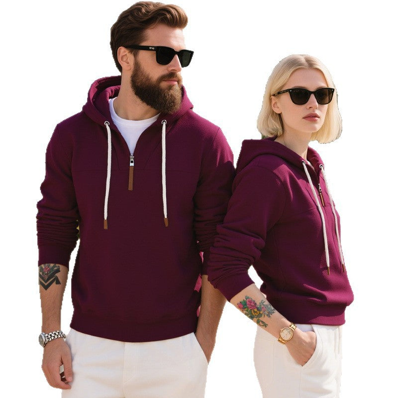 Herr sportig hoodie med halv dragkedja och högkvalitativa material Eva Jonsson-Eva Jonsson