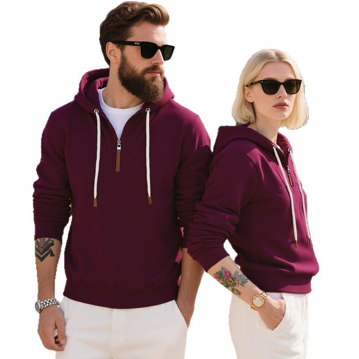 Herr sportig hoodie med halv dragkedja och högkvalitativa material Eva Jonsson-Eva Jonsson