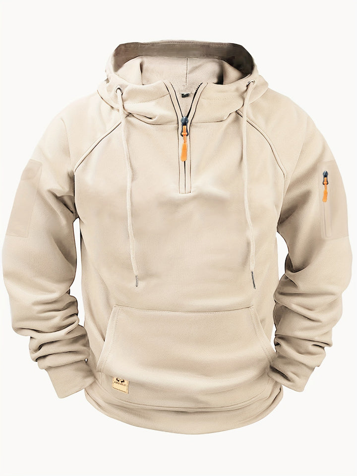 Herr sportig hoodie med halvhög dragkedja och praktiska sidofickor Mirla-Eva Jonsson
