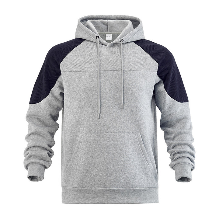 Herr sportig hoodie med strukturerad design och kontrastärmar Eva Jonsson-Eva Jonsson