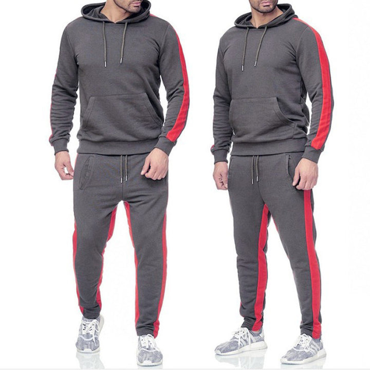 Herr sportig hoodie set med kontrasterande sidostråk Mirla-Eva Jonsson