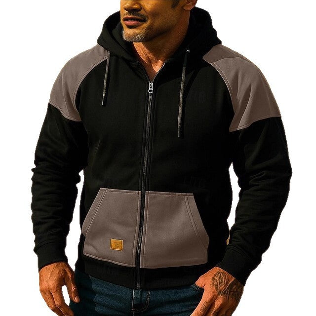 Herr sportig hoodiejacka med färgblockdesign Mirla-Eva Jonsson