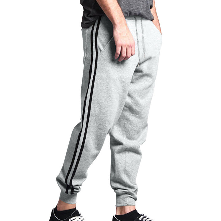 Herr sportig joggingbyxor med sidokontraststreck och elastisk midja Mirla-Eva Jonsson