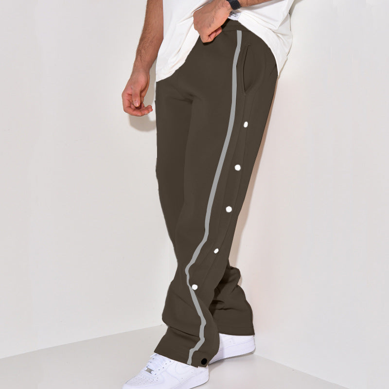 Herr sportig joggingsbyxor med tryckknappsdetalj och sidofickor Mirla-Eva Jonsson
