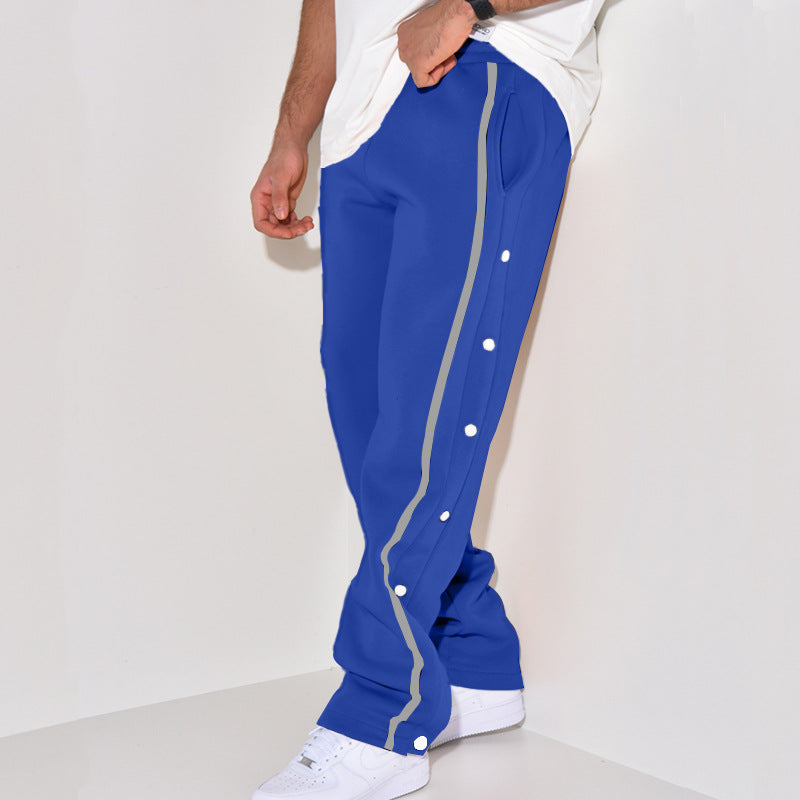Herr sportig joggingsbyxor med tryckknappsdetalj och sidofickor Mirla-Eva Jonsson