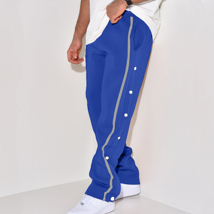 Herr sportig joggingsbyxor med tryckknappsdetalj och sidofickor Mirla-Eva Jonsson