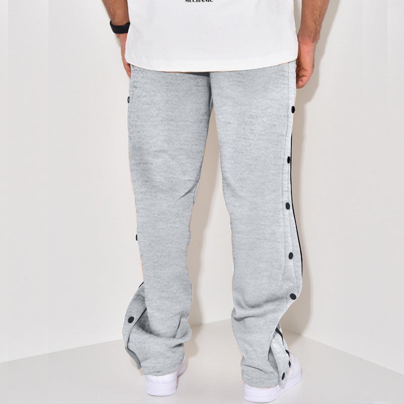 Herr sportig joggingsbyxor med tryckknappsdetalj och sidofickor Mirla-Eva Jonsson