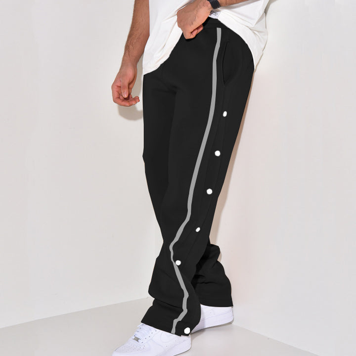 Herr sportig joggingsbyxor med tryckknappsdetalj och sidofickor Mirla-Eva Jonsson