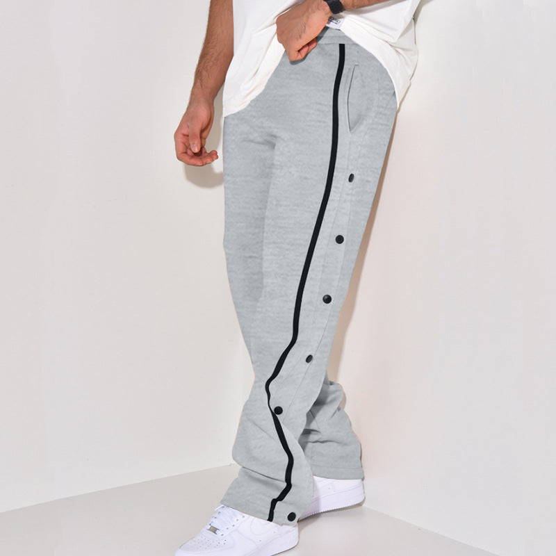 Herr sportig joggingsbyxor med tryckknappsdetalj och sidofickor Mirla-Eva Jonsson
