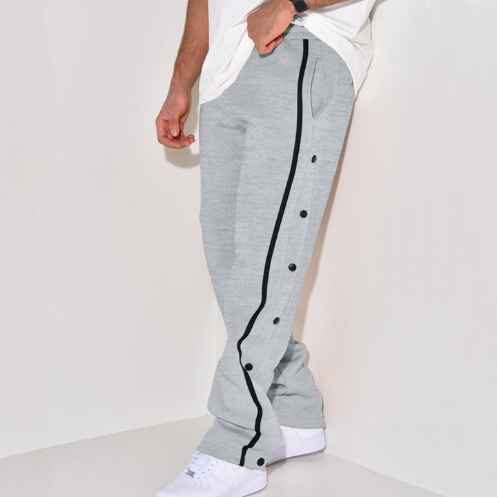 Herr sportig joggingsbyxor med tryckknappsdetalj och sidofickor Mirla-Eva Jonsson