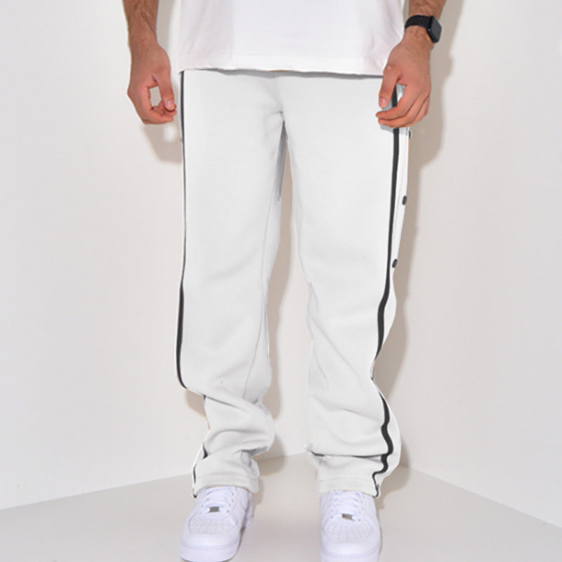 Herr sportig joggingsbyxor med tryckknappsdetalj och sidofickor Mirla-Eva Jonsson