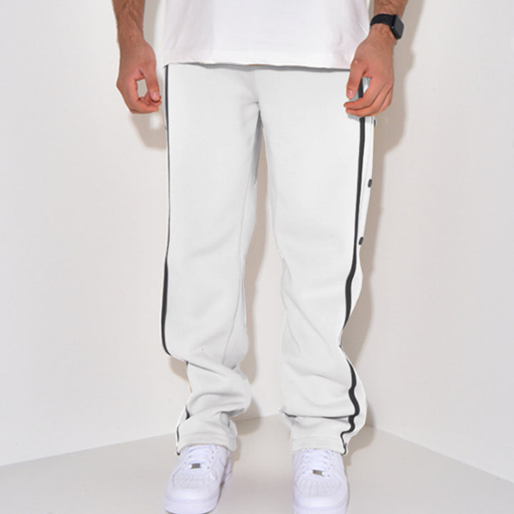Herr sportig joggingsbyxor med tryckknappsdetalj och sidofickor Mirla-Eva Jonsson