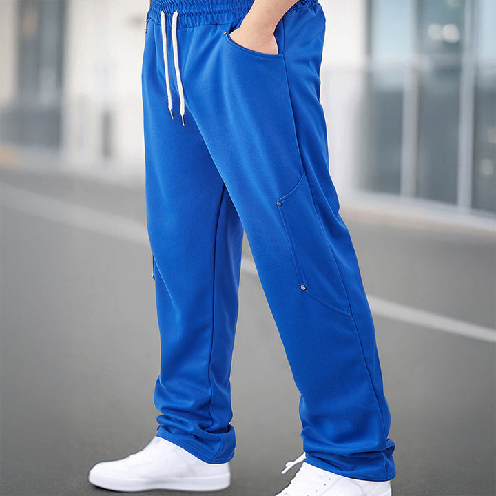 Herr sportig joggingsbyxor med ventilerande mesh-inlägg och elastisk midja Mirla-Eva Jonsson