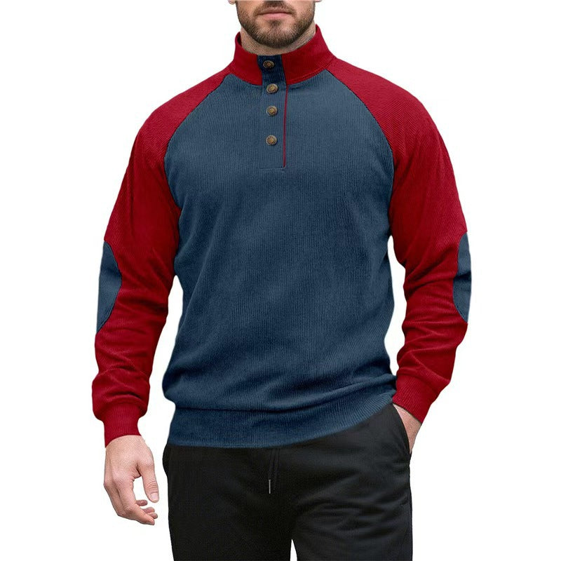 Herr sportig ståkrage tröja med strukturerad fleece-look Mirla-Eva Jonsson