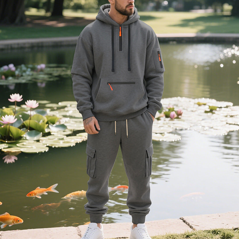 Herr sportigt hoodie- och cargo-byx-set Mirla-Eva Jonsson