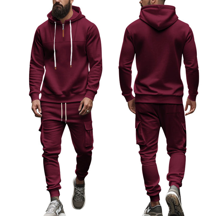 Herr sportigt hoodie- och cargo-byxor set Eva Jonsson-Eva Jonsson