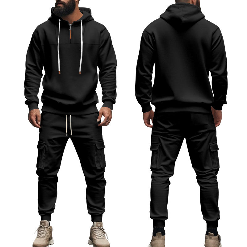 Herr sportigt hoodie- och cargo-byxor set Eva Jonsson-Eva Jonsson