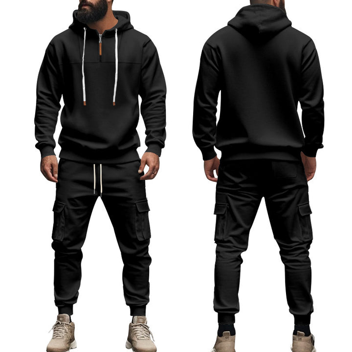 Herr sportigt hoodie- och cargo-byxor set Eva Jonsson-Eva Jonsson