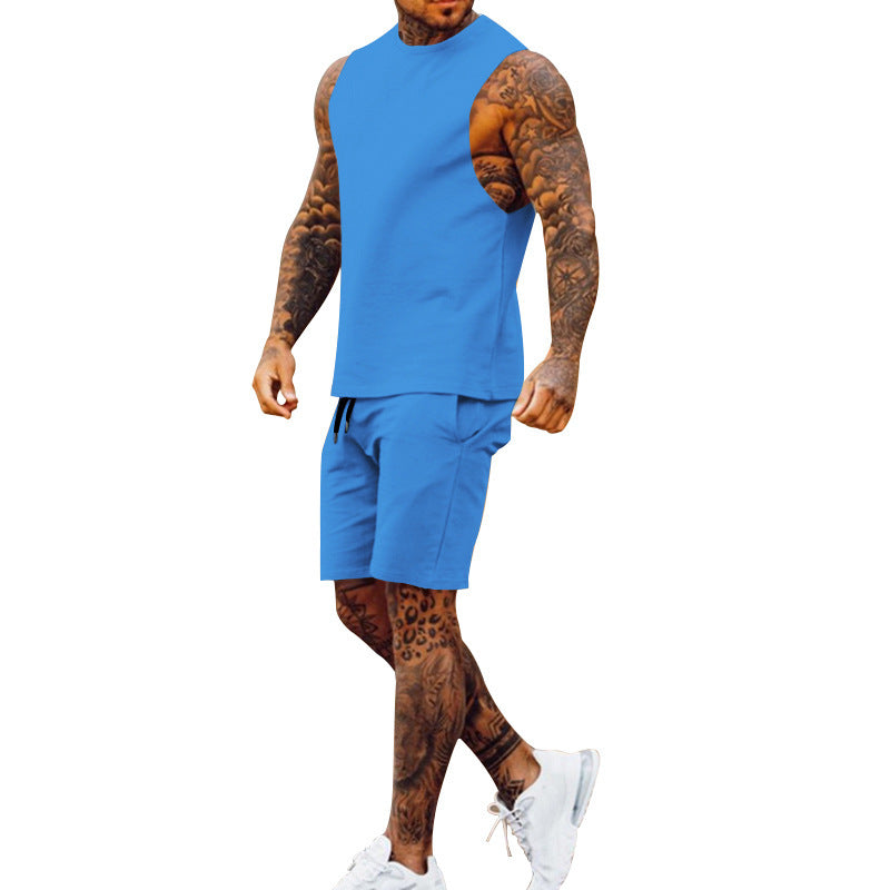 Herr sportigt linne och shorts-set med elastisk midja Mirla-Eva Jonsson