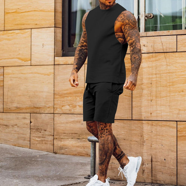 Herr sportigt linne och shorts-set med elastisk midja Mirla-Eva Jonsson